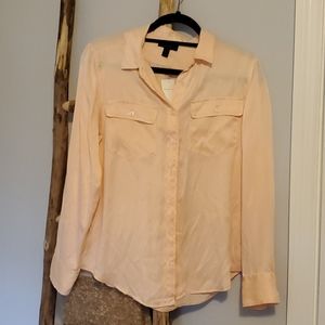 J. Crew blush silk button down blouse